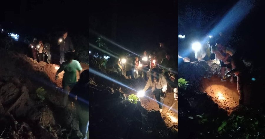 Rescue efforts are underway at a campsite area in the Father Organic Farm, Gohtong Jaya, in Genting Highland, where a landslide happened early this morning. - Courtesy pic
