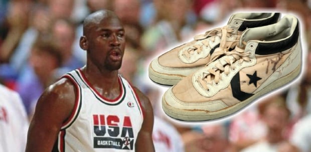 Basketball) Michael Jordan's game-worn Converse sneakers from 1984 Olympics  sell for US$190k