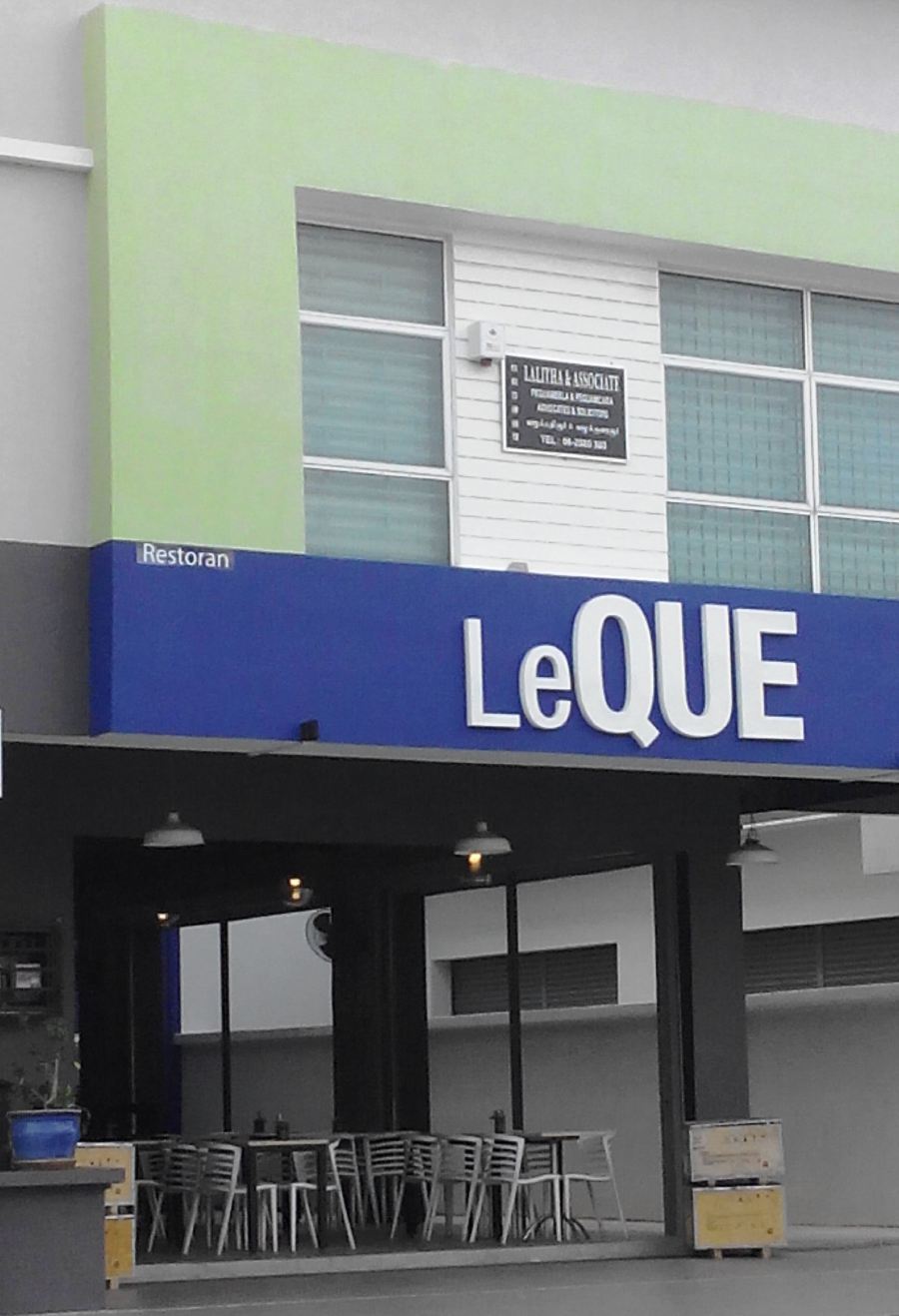 LeQue restaurant in the commercial area of Taman 1, Lagenda, Malacca. Pix by Zaaba Johar