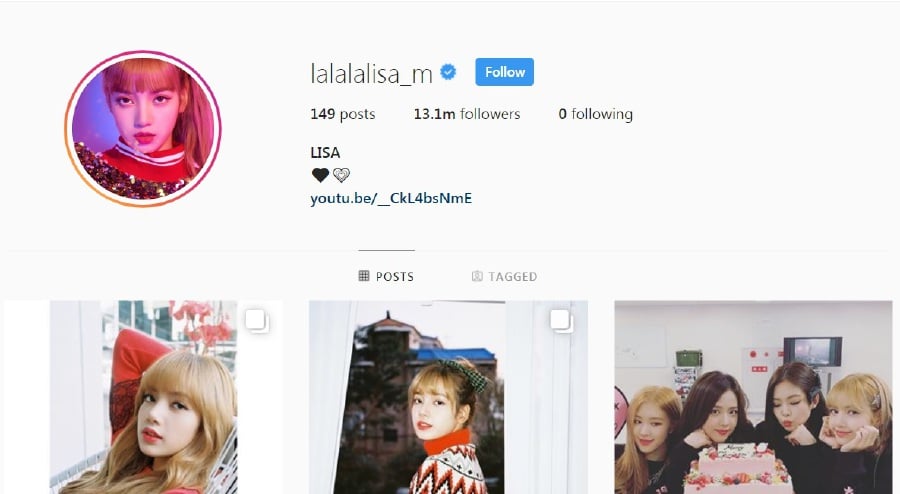 lisa have 13 1 million followers on her instagram pix from lisa s instagram - most followers on instagram kpop