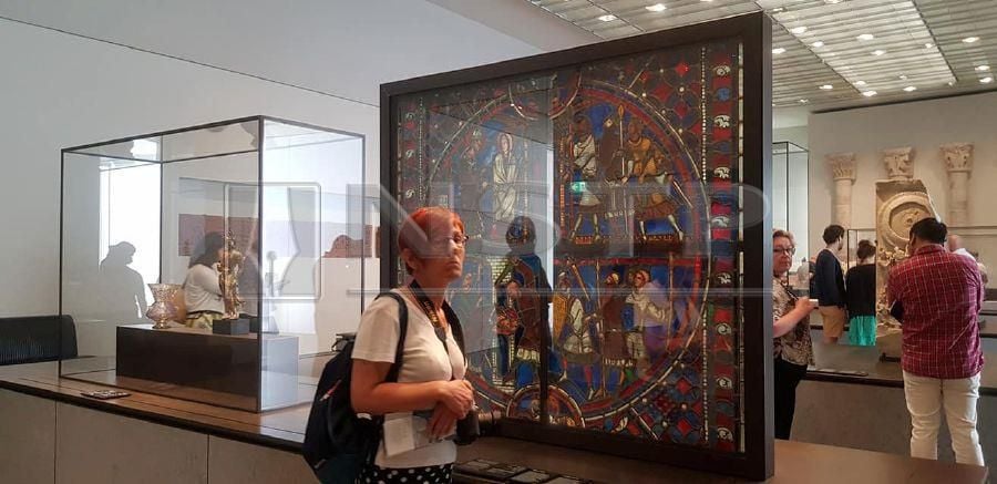 One of Louvre Abu Dhabi’s galleries is on Universal Religions. A Christian stained glass window is one of its exhibits.