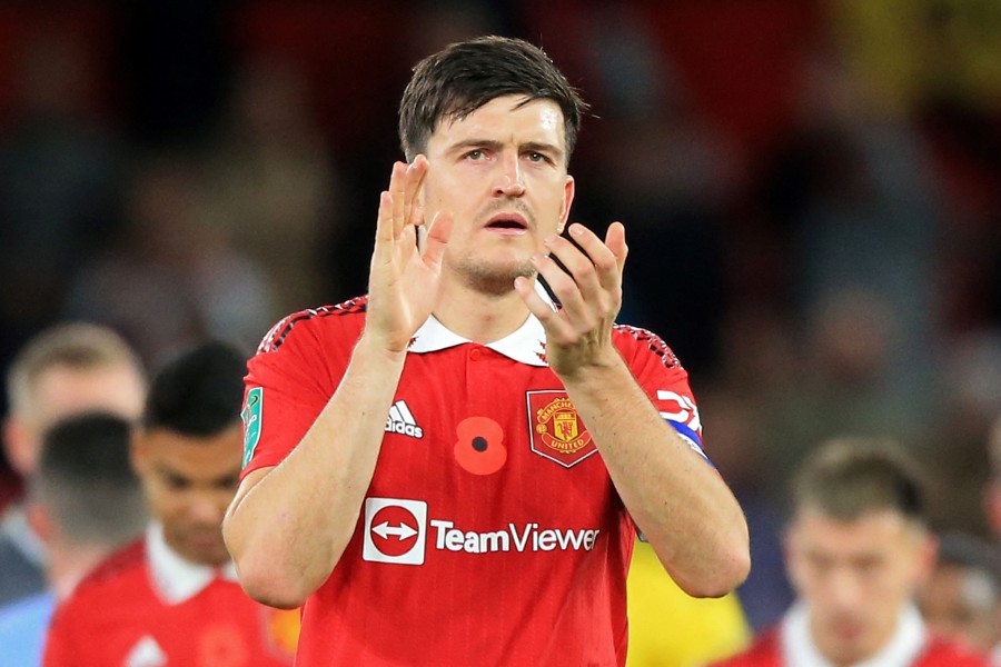 Manchester United's English defender Harry Maguire is expected to be in the squad for the match against Nottingham Forest. - AFP PIC