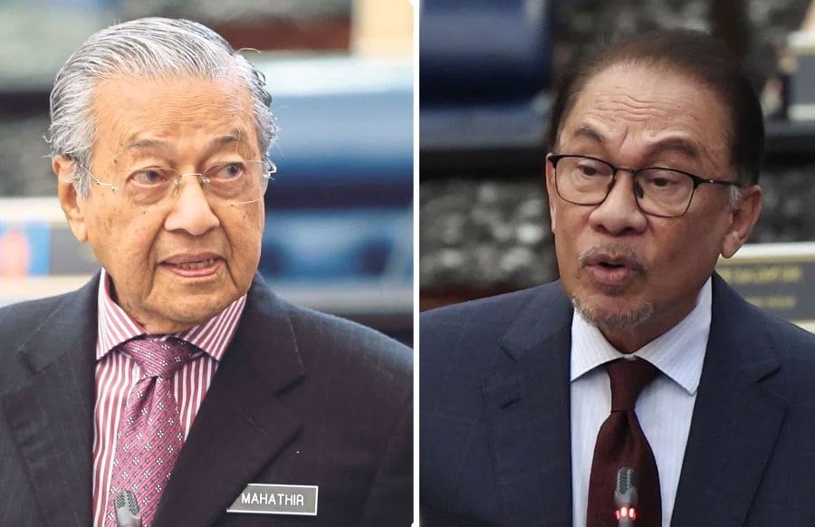The current government led by Datuk Seri Anwar Ibrahim is abusing the law for political means, claims Tun Dr Mahathir Mohamad. - NSTP file pic