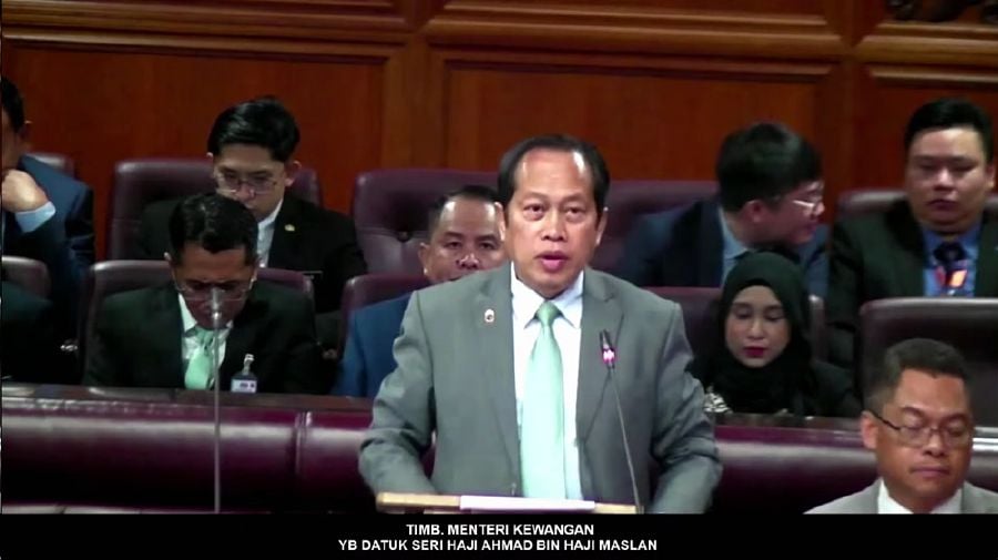 Deputy Finance Minister I Datuk Seri Ahmad Maslan speaking during the Dewan Negara sitting today. 