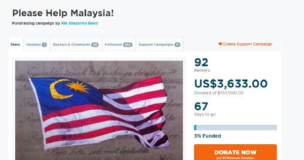 Malaysian Starts Crowdfunding Campaign To Reduce Govt Debt