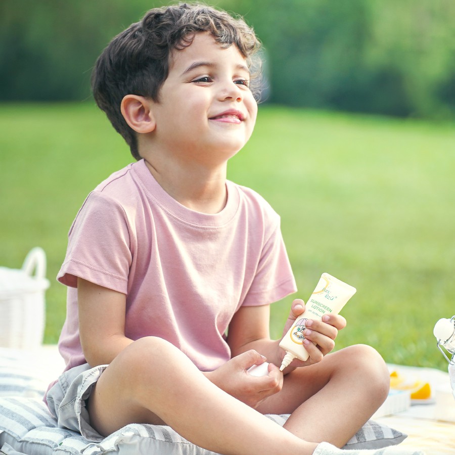 Sunscreen should be reapplied every two hours or more frequently if the child is swimming or sweating.