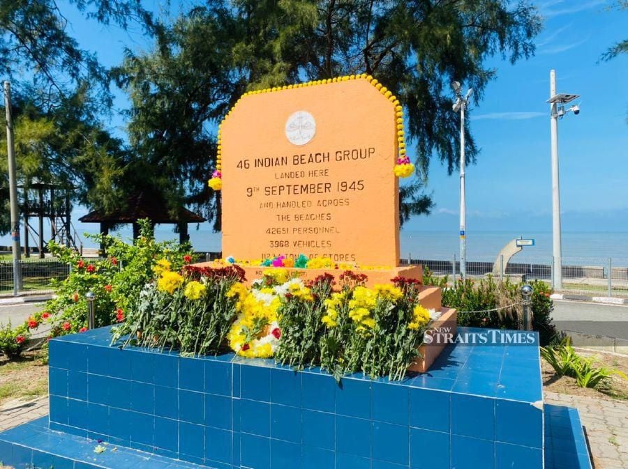 The memorial at Morib beach, Banting, to signify the great amphibious landing codenamed ‘Operation Zipper’ by British and Indian Allied Forces on Sept 9, 1945. - NSTP/ Adrian David