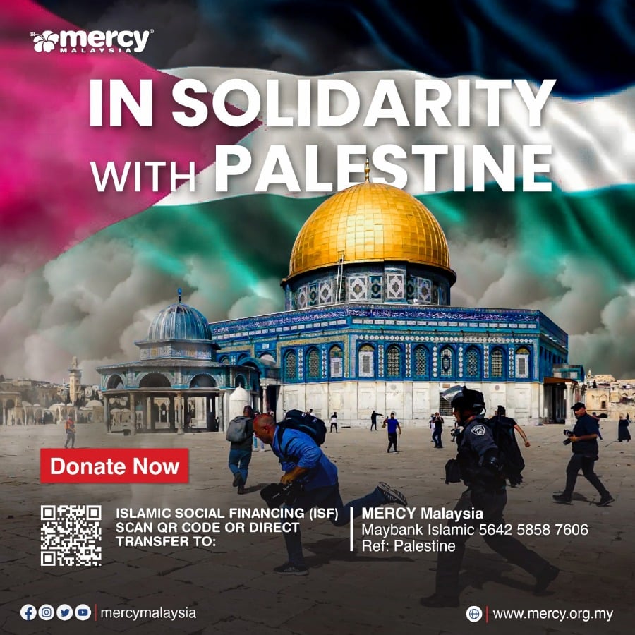 The humanitarian organisation said in a Facebook post that it closely monitors a large-scale ground and air raid process initiated by Israel in the Palestinian camp within the Gaza Strip, which commenced on Saturday (Oct 7). - Pic courtesy of Mercy Malaysia FB