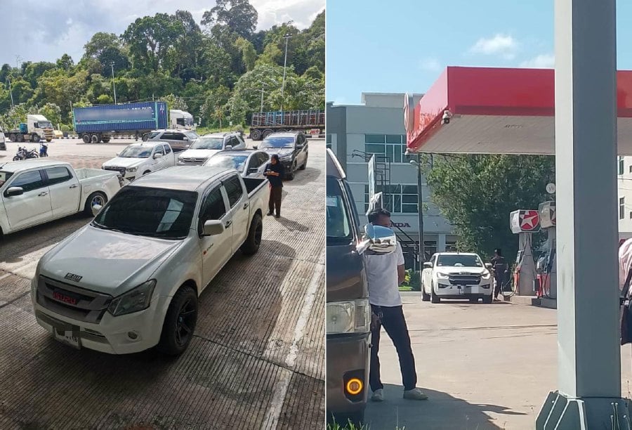 The ministry’s state director Affendi Rajini Kanth said the seizure was done after the pick-up trucks drivers repeatedly filled up the vehicles based on surveillance by the ministry’s enforcement. - Pic courtesy of Domestic Trade and Cost of Living Ministry 