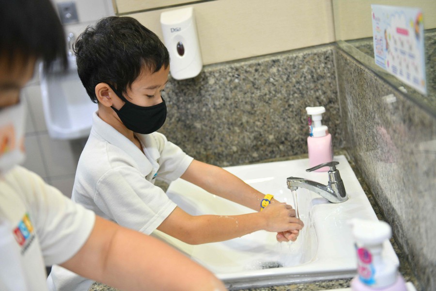 Proper handwashing stops the spread of germs. 