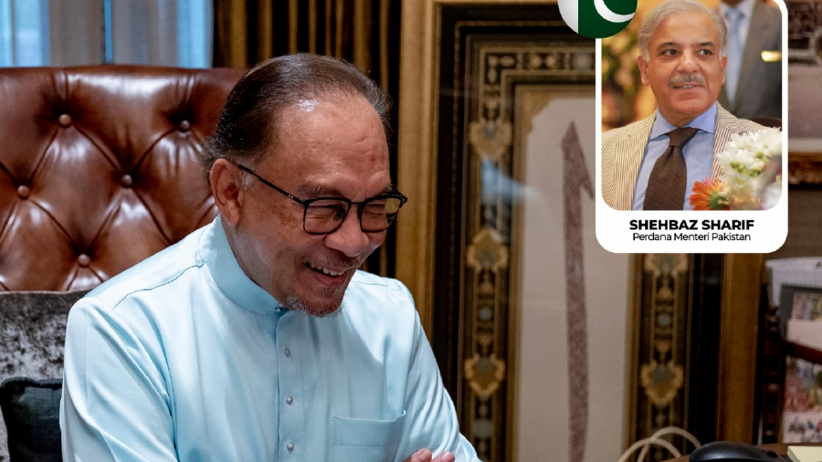 Prime Minister Datuk Seri Anwar Ibrahim reiterated the commitment of continued solidarity with the people of Gaza when he received a telephone call from his Pakistan counterpart Shehbaz Sharif today (June 17). — PIC FROM ANWAR IBRAHIM’S FACEBOOK
