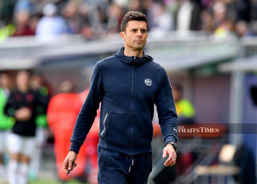 Thiago Motta will not renew his contract with Bologna, which expires at the end of June, following two years in charge with the Serie A club to pursue a position at Juventus. - REUTERS PIC