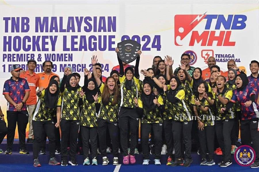 Malaysian University players celebrate their Charity Shield victory at the National Hockey Stadium, Bukit Jalil last week. - Pic by MHC 