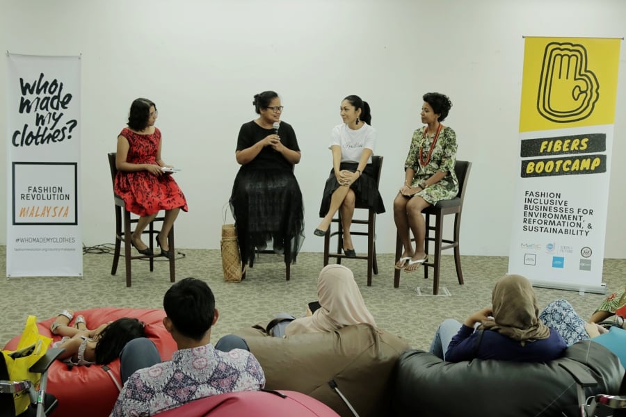 Esteemed panelists (from left) Maryam Shamsuddin, Natasha Navin and Sasibai Kimis.