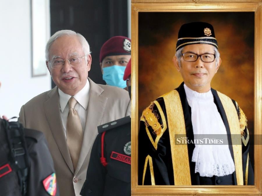 Chief Judge of Sabah and Sarawak Datuk Abdul Rahman Sebli (right) said Najib’s (left) only interest is to see his lawyer act for him in his best interest. - NSTP file pic