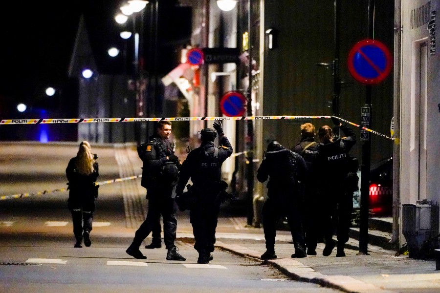  Police is investigating a site of an attack in Kongsberg, Norway. - EPA PIC