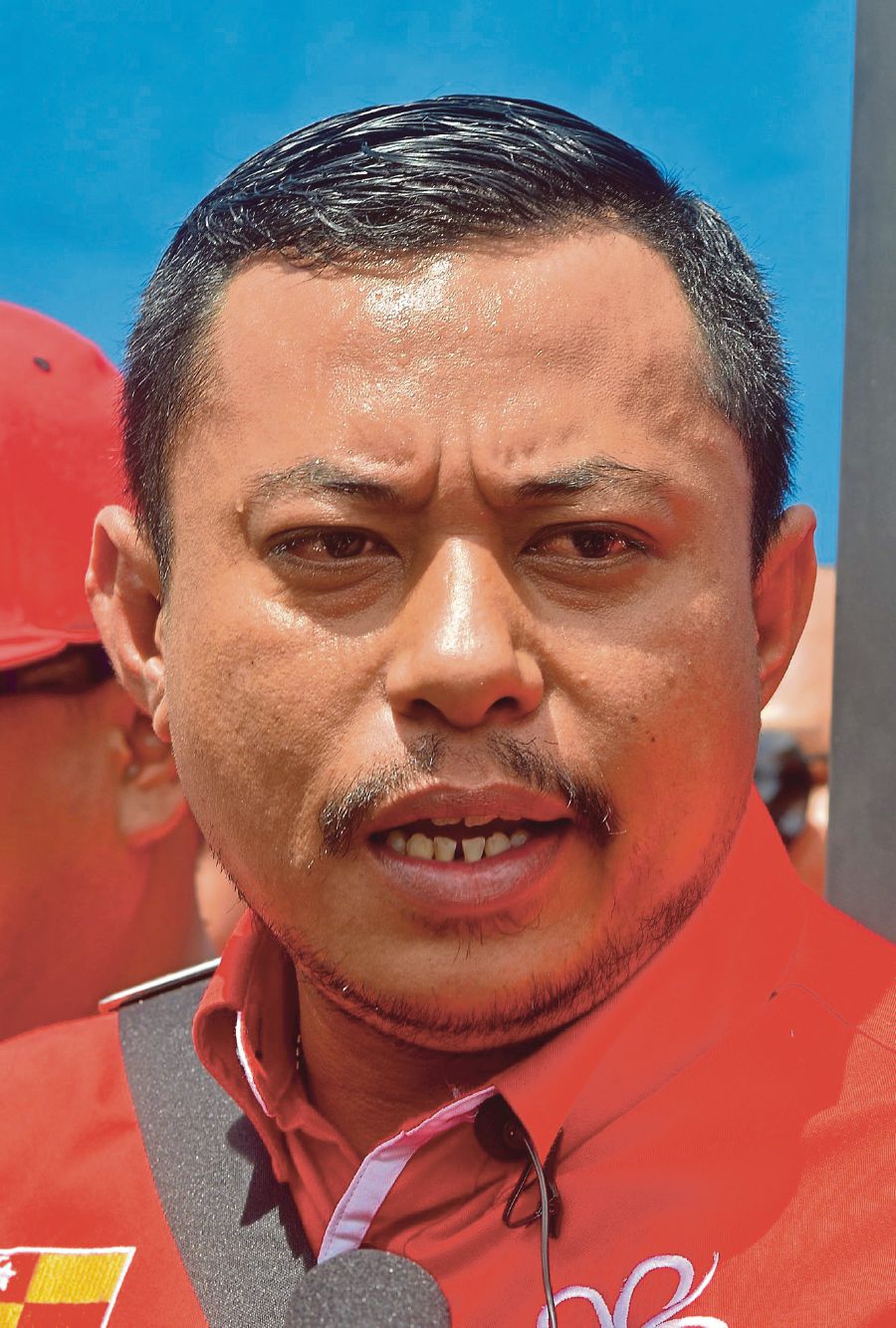 Wan Mohamad (pic), who is Shah Alam PPBM’s logistics and security chief, claimed he, and not Dr Mahathir, was the target of the chairs that were flung at the start of the incident. (pic by FAIZ ANUAR)