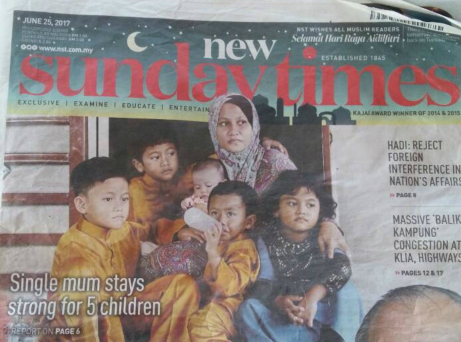 Nurul Ain's family was highlighted in the NST Sunday Times. Pic by NSTP/ Mohd Ikhwan
