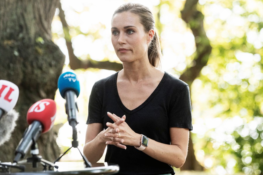 Prime minister of Finland Sanna Marin holds a press conference in Helsinki, Finland. - AP PIC