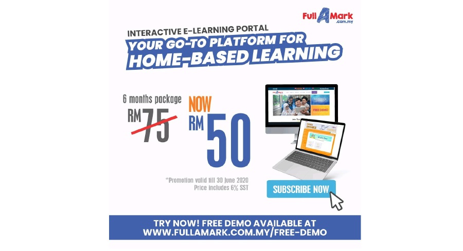 For a month during the initial part of the MCO, students enjoyed free usage of the online portal. From May 1 until June 30, FullAMark will be made available at a reduced price of RM50 for a six-month subscription.