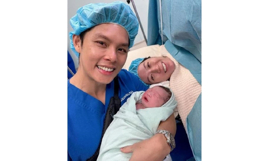 Henley Hii welcomed the birth of his first baby after his wife Pauline Tan had a safe delivery at a medical centre in Petaling Jaya yesterday. - Pic from IG