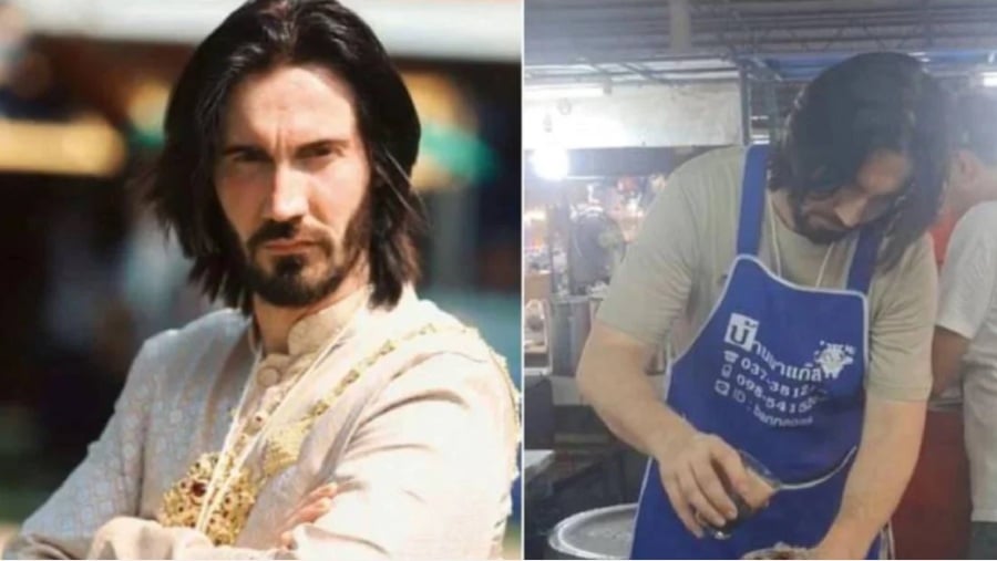 A German man married to a Thai woman has been creating quite a stir on social media as he resembles the hitman character, John Wick, played by Hollywood superstar Keanu Reeves. (Pic from TikTok)