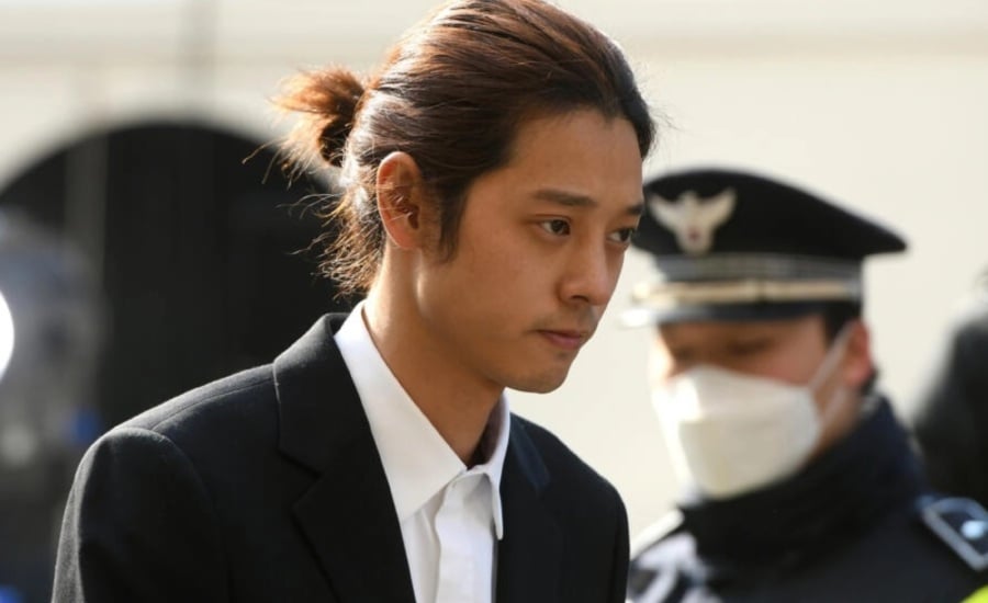 Jung Joon Young was released from prison yesterday after serving a five-year term for a string of sex crimes that included the group rape of an intoxicated woman and the distribution of illicitly filmed videos of sexual acts. - AFP pic