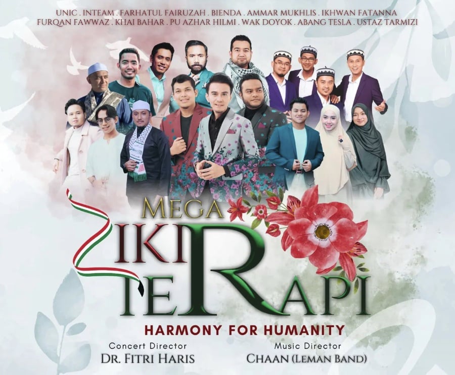 The live concert at Istana Budaya will feature a total of 15 tracks, containing seven zikir tunes and eight songs, led by the popular nasyid ensemble, UNIC.