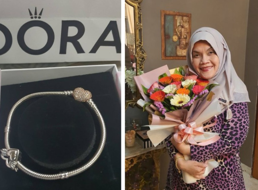  Aishah who recently celebrated her 57th birthday shared a picture of a gift from her beloved son on social media. – Pic from IG
