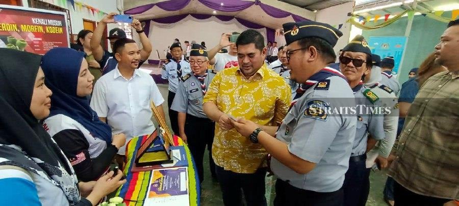 Sabah Deputy Chief Minister Datuk Shahelmey Yahya at the state-level World Scouts' founder day at BP House, Sembulan here.- NSTP/OLIVIA MIWIL