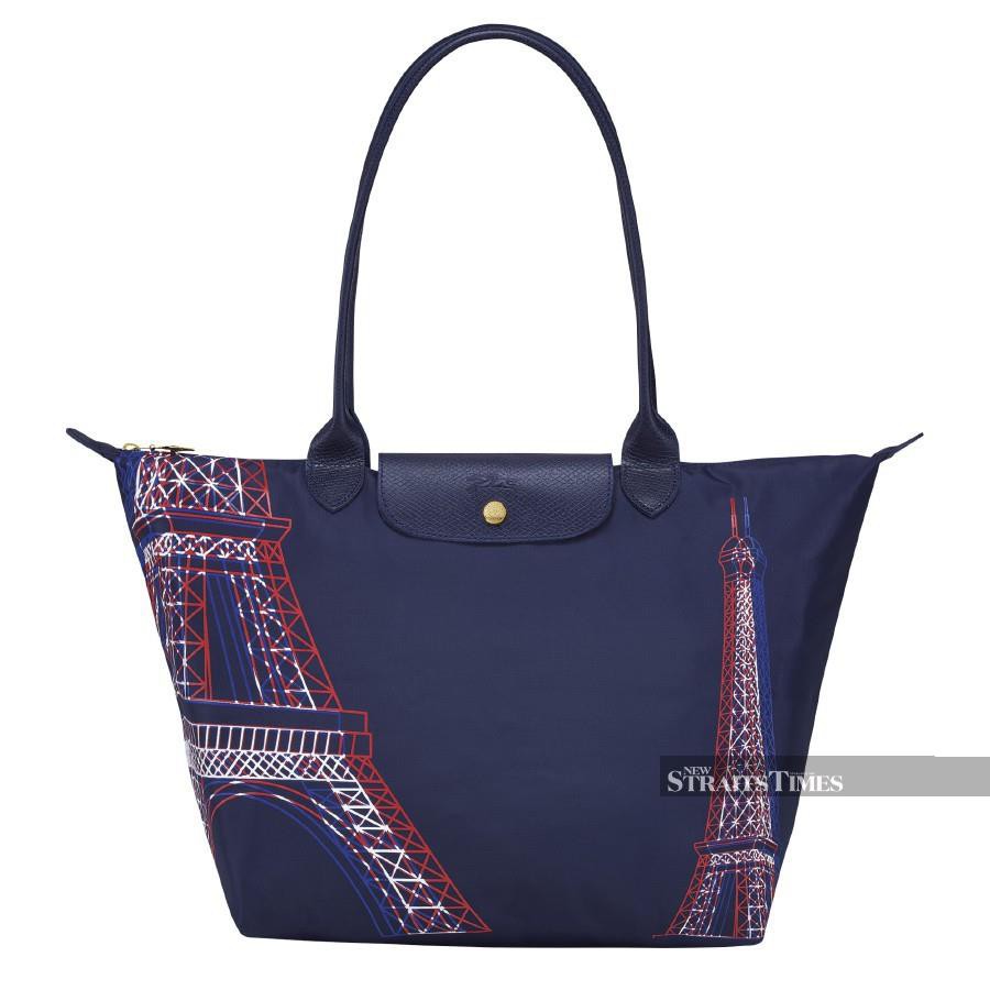 The Le Pliage Tour Eiffel bag, introduced as an online exclusive in conjunction with this launch.