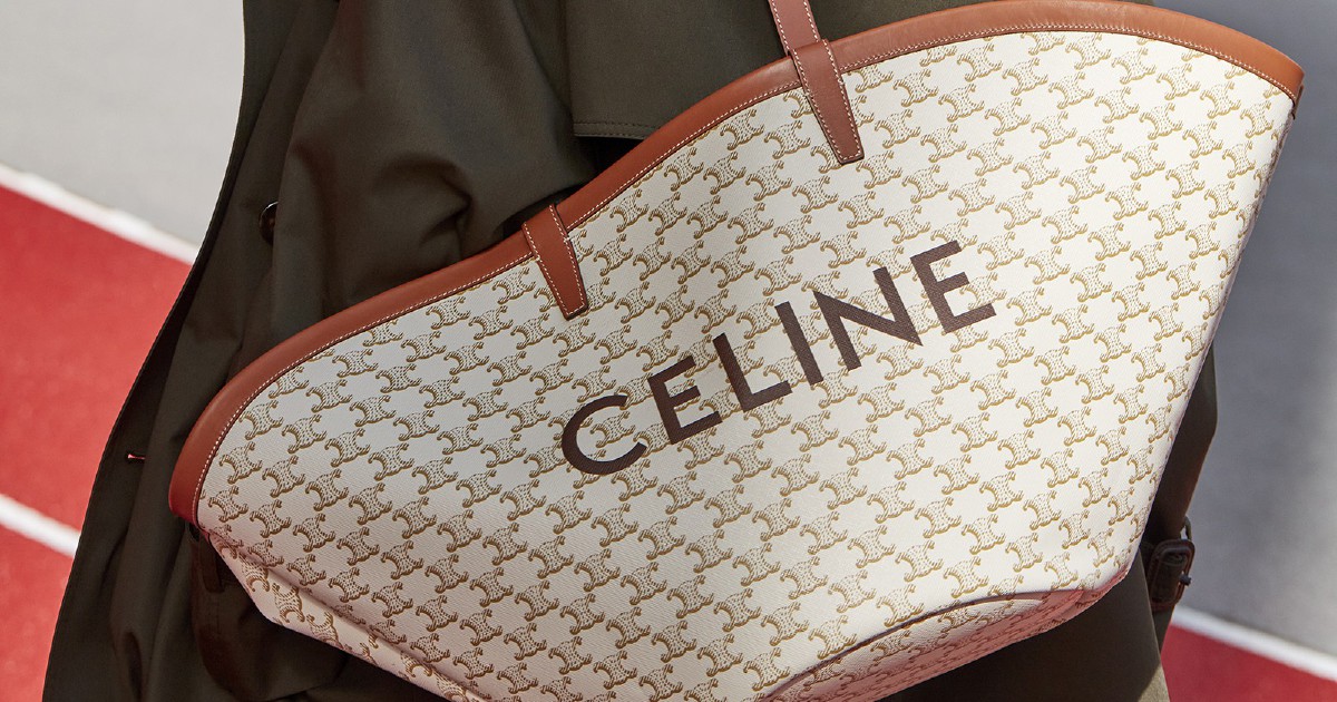 Celine redesigns the Triomphe Canvas in white for Spring/Summer 2021
