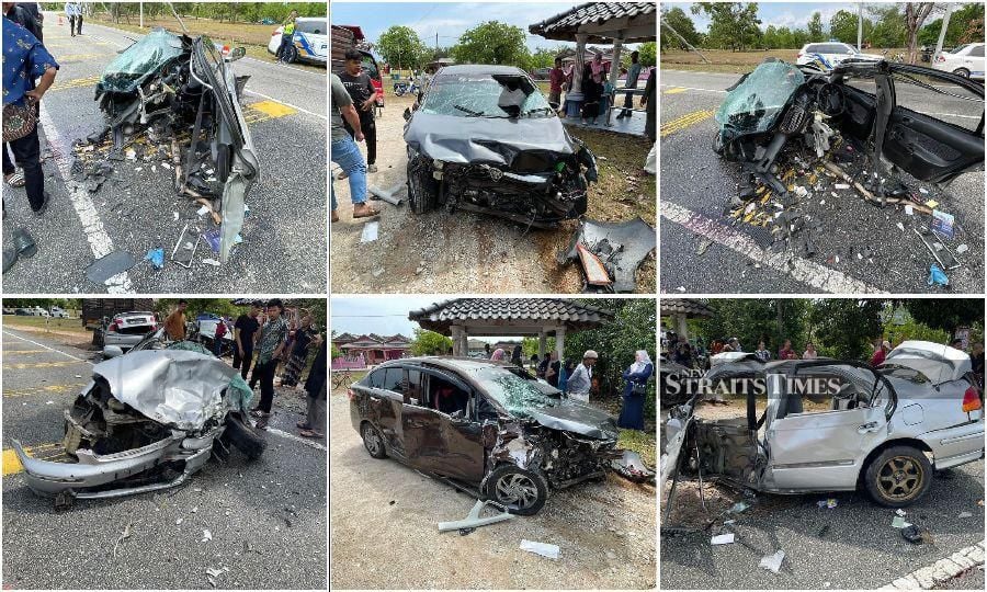Four people were seriously hurt in the crash Kilometer 72, Jalan Kampung Saujana to Kampung Fikri (Kampung Saujana). - Pic courtesy of police. 