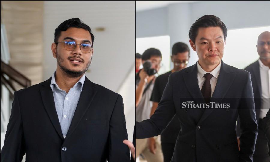 Mohd Khairianwar Jailani (left) and Tan Meng Kheng seen arriving at the Jalan Duta Courts Complex ahead of the trial on Jan 17. - NSTP/ASWADI ALIAS