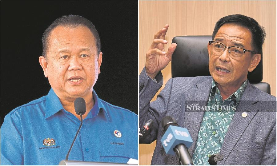 Datuk Seri Alexander Nanta Linggi (left) and Datuk Seri Abdul Karim Rahman Hamzah. - NSTP file pic 