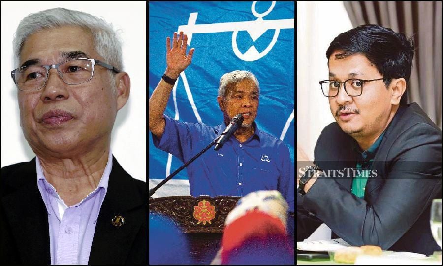 From left - Hassan Karim, Datuk Seri Dr Ahmad Zahid Hamidi and Mohd Farhan Ahmad. - NSTP file pic