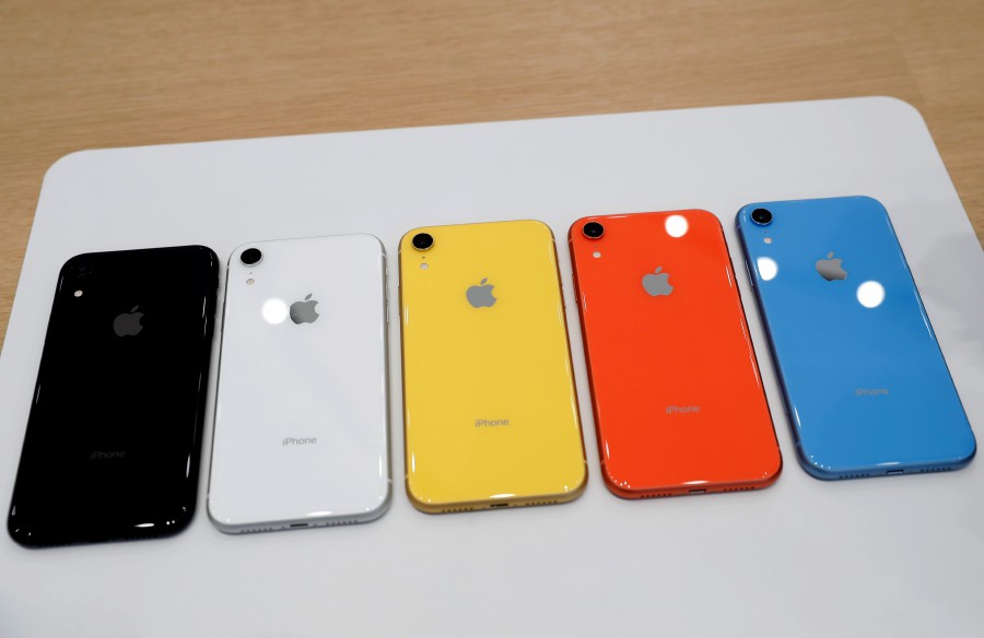 The various colours of the newly released Apple iPhone XR. Reuters photo