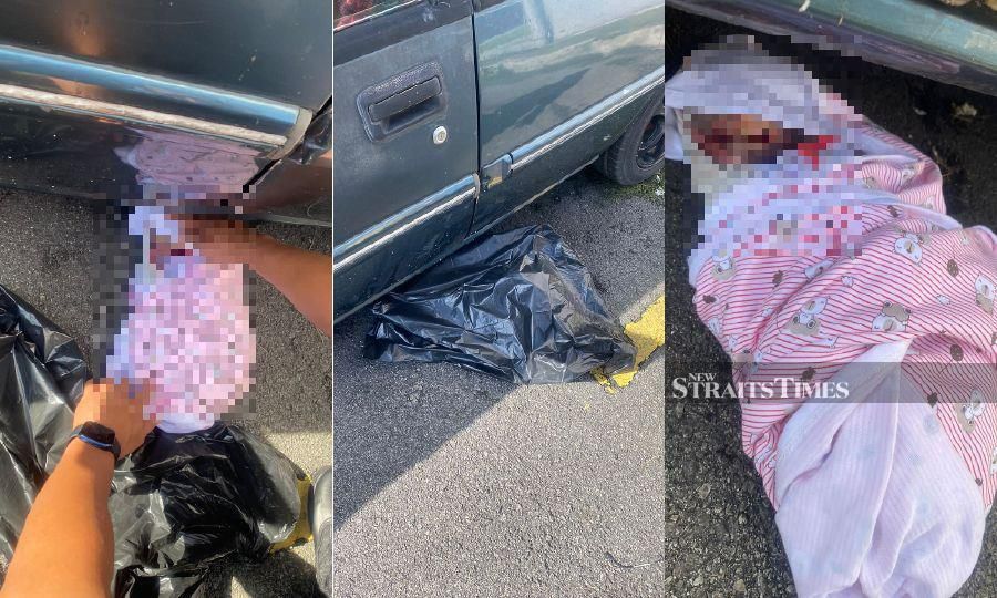 The remains of the baby was found at the parking lot of Putra Ria Apartments in Pantai Dalam. - Pic courtesy of police. 