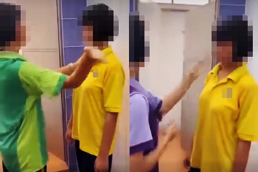 A video that went viral today showing alleged school bullies in a school restroom has sparked outrage among internet. - Video Screengrab from Facebook