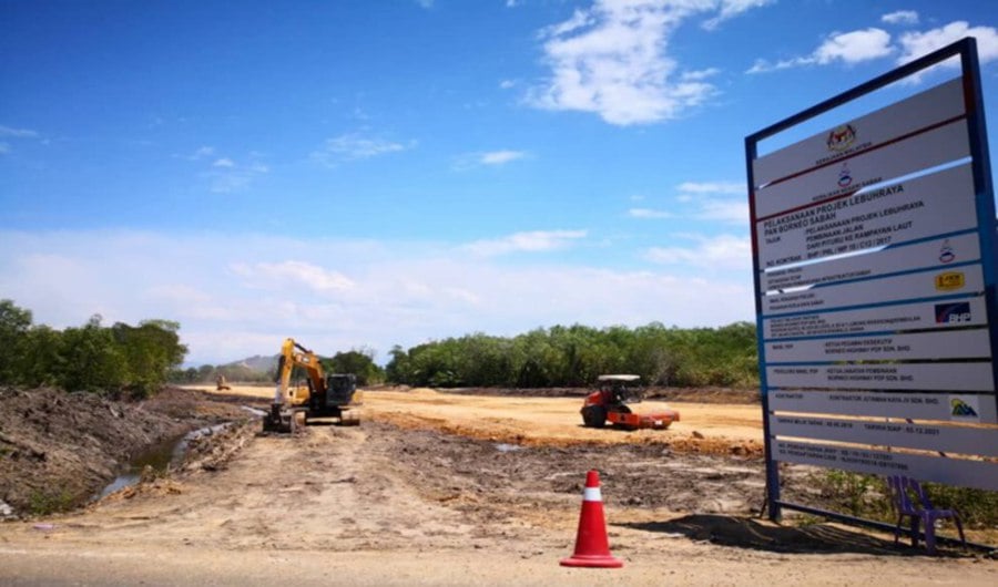 Swathe of mangroves destroyed for road construction. -- Pix courtesy of Forever Sabah