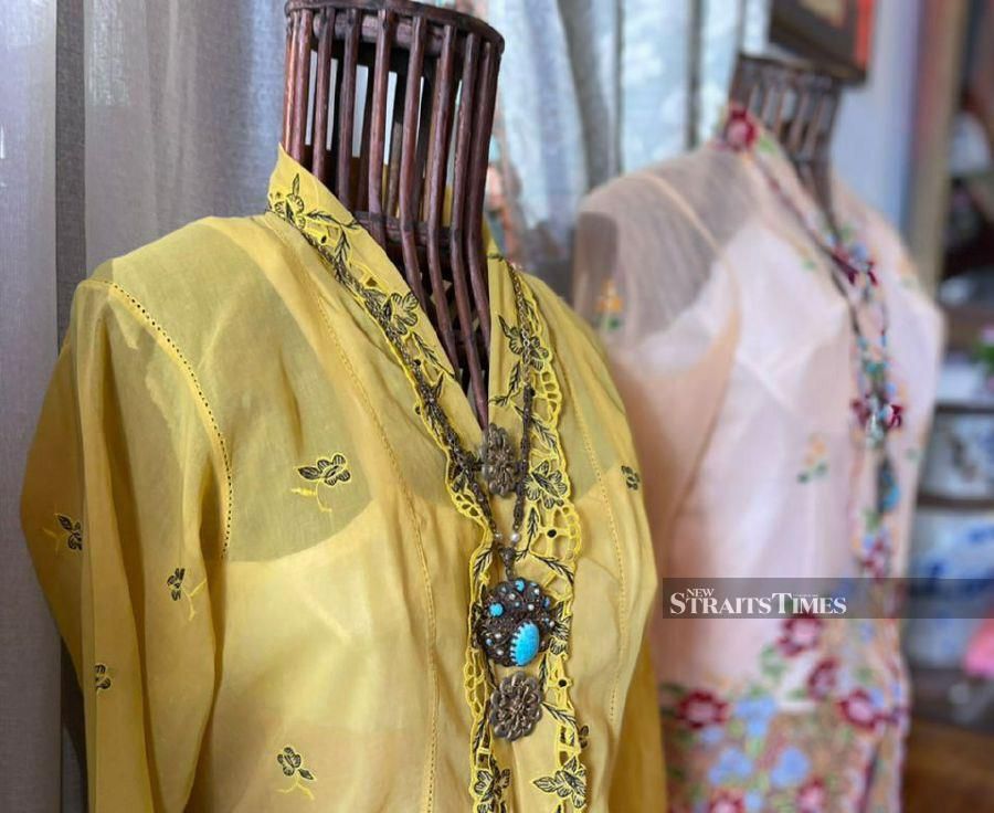 Vintage Nyonya-inspired kebaya and batek sarong seen at the Pinang Peranakan Mansion. - NSTP/MARINA EMMANUEL