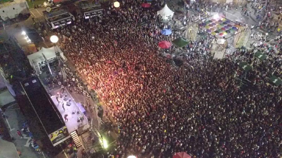 An aerial image showing the crowd enjoying a concert at the #Gegaria in Shah Alam on Jan 13. Image by NSTP
