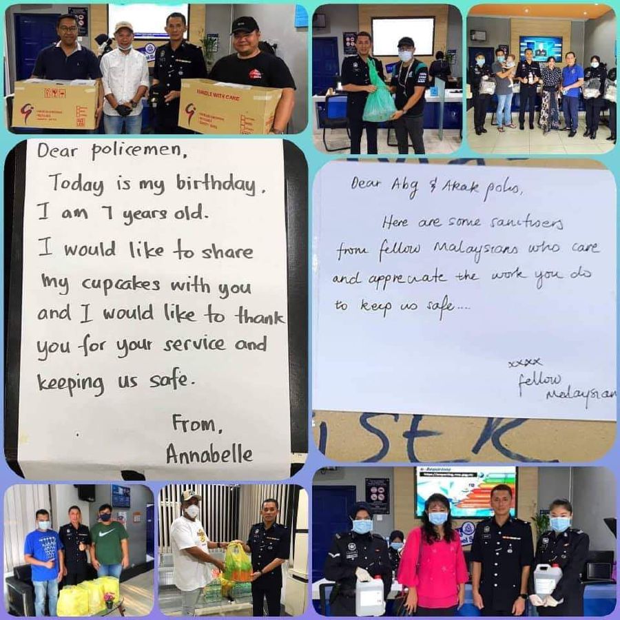 Taman Tun Dr Ismail (TTDI) police station chief DSP Mohd Mohsin Md Rodi today shared some of the contributions received for policemen from members of the public.