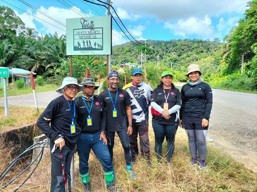 A group of six people trekked through arduous Sandakan-Ranau death March to experience the atrocity perpetrated against 2,434 Australian and British prisoners of war who had to walk about 260 kilometres during World War 2 in 1945. - Pictures courtesy of Tham Kim Leng.