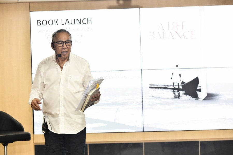 Datuk Mohammed Hussein giving his remarks on his Seeking A Life Balance book yesterday. - Courtesy pic
