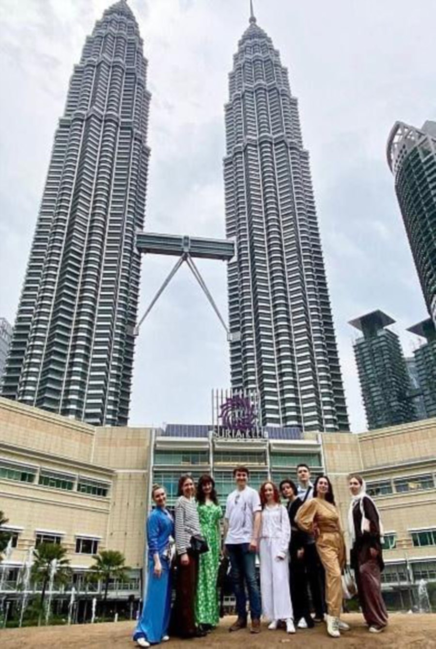 Members of the Moscow State Institute of International Relations delegation in front of the Petronas Twin Towers, Kuala Lumpur. Pic courtesy of Dr Victor A. Pogadaev