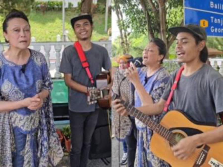 Veteran singer Datuk Khadijah Ibrahim has been applauded by Netizens for her spontaneous performance at a food court in Tanjung Bungah, Penang. Pic credit TikTok @khadijah.ibrahim04
