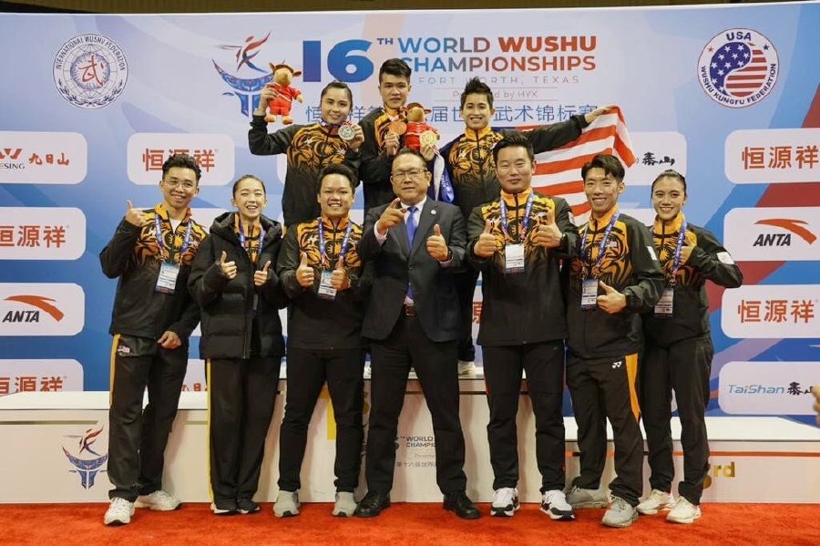 Malaysian wushu team competing in Fort Worth, Texas. - Pic credit Wushu Federation of Malaysia Facebook.