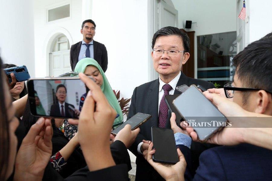 Chief Minister Chow Kon Yeow said there was no need for Penang to have a water treatment plant on its side for the Sungai Perak water transfer scheme as the state would be getting treated water from Perak. - NSTP/MIKAIL ONG