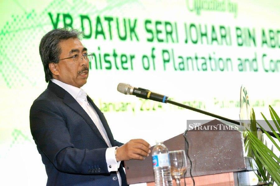 Its minister Datuk Seri Johari Abdul Ghani said this would address the issue of insufficient harvesting in oil palm plantations, leading to the industry incurring billions of ringgit in losses due to unharvested palms. - NSTP/AIZUDDIN SAAD